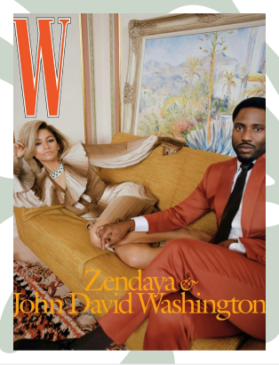 Flashback to our first Magazine Cover with John David Washington wearing a beautiful bespoke Rust FRÈRE suit alongside Zendaya for W Mag.