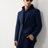 Navy SB Notch Soft Shoulder Patch Pkt Flannel Sportcoat