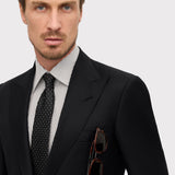 Black Moore Solid Super 130's Twill Suit