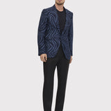 Navy SB Peak Tiger Stripe Dinner Jacket