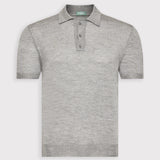 Grey Polo Shirt Cashmere & Silk Sweater