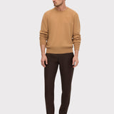 Camel Hibiscus Crewneck Cashmere Sweater