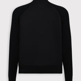 Black Hybrid Cashmere & Silk Bomber