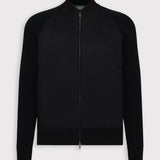 Black Hybrid Cashmere & Silk Bomber