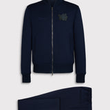 Navy Wool Knit Track Suit