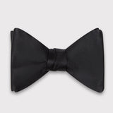 Black Silk Satin Bow Tie